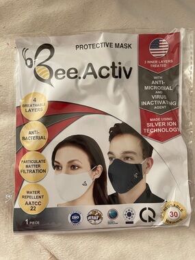 Bee.Activ Protective Face Masks - Black & White lot of 40
